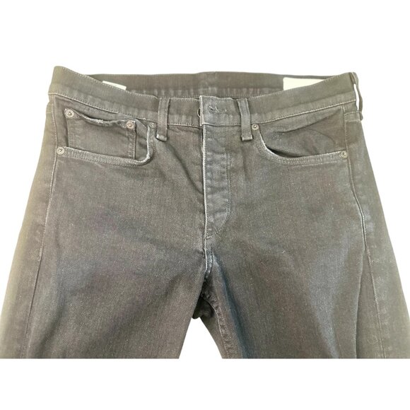 Rag & Bone Fit 1 Extra Slim Jeans Mens 31 Black Button Fly Distressed Mid Rise - Picture 16 of 16
